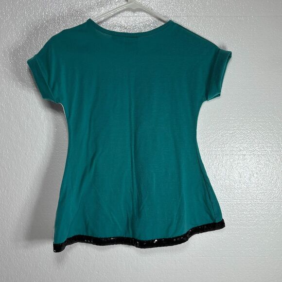 Monster High Girls Printed Rolled Cuff Top Glitter Accents Size 7-8 - Picture 2 of 10